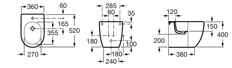 ROCA A357247000 MERIDIAN COMPACTO Bidé Blanco