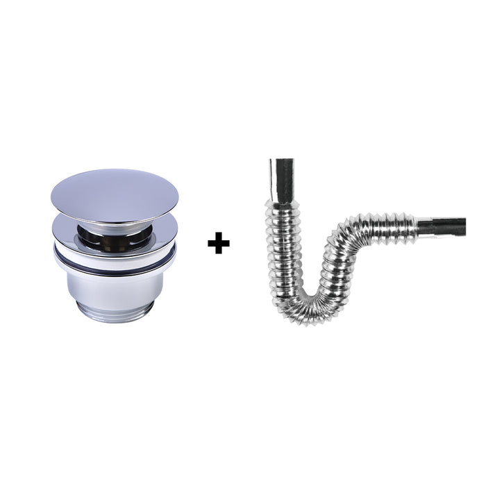 ARCOBAÑ LOVASICR  Valvula Borah Casquillo + Regalo Tubo Sifon Cromo Extensible 1" 1/4 X Ø 32