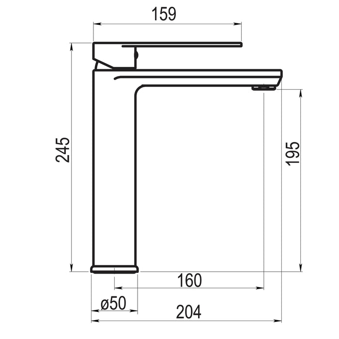 PRESTO 4625516 Nine lavabo alto Negro