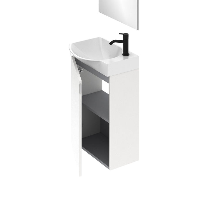 AMIZUVA 127019 MIKA Conjunto Mueble Mini Blanco Brillo