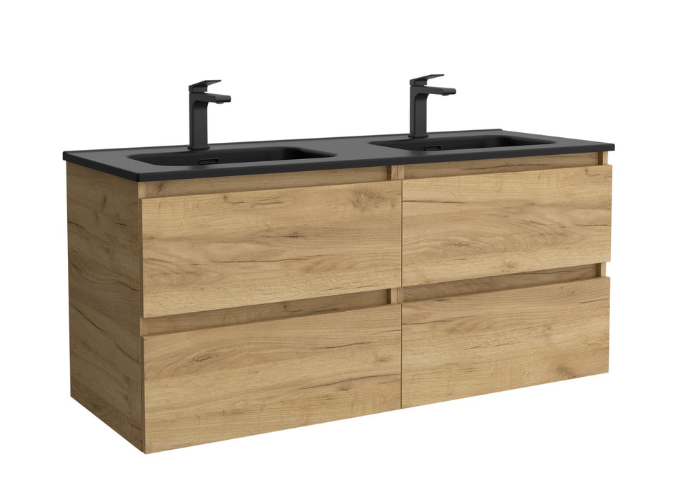 SALGAR BEQUIA Mueble Con Lavabo Constanza Negro 120 cm Roble