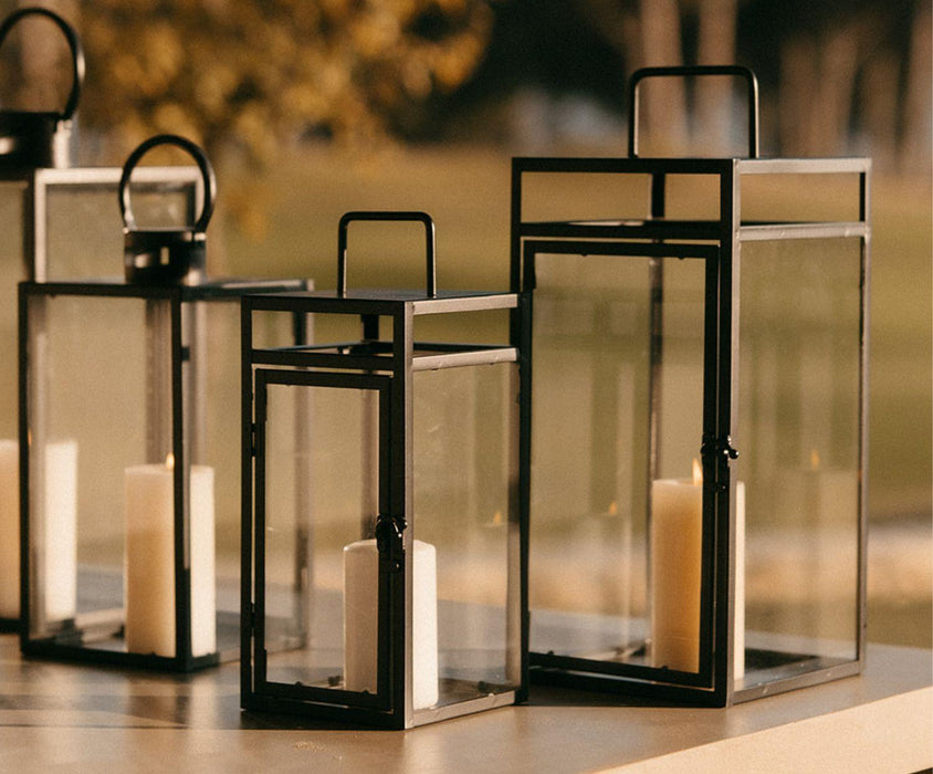 ANDREA HOUSE AX71535 Portavelas Farol Metal Negro 20x20x46 CM