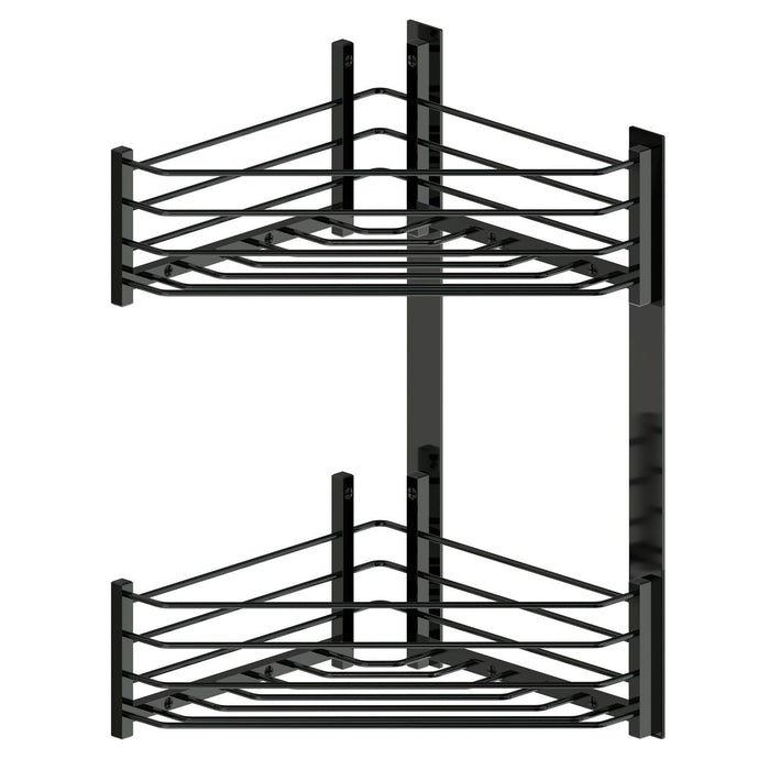 BELTRAN 4032 DELUXE Deluxe Double Corner Soap Dish Chrome Black