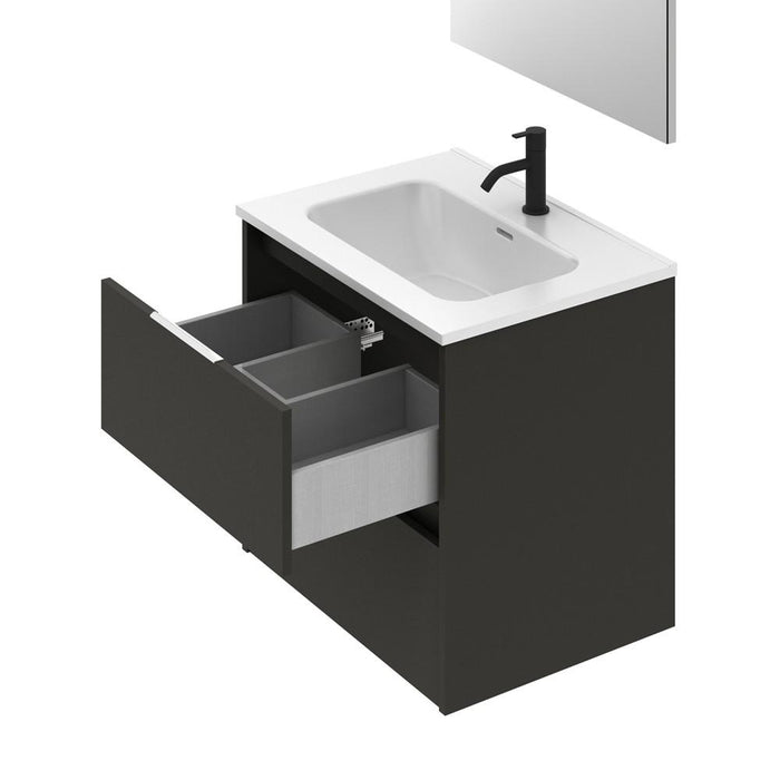 AMIZUVA C0073829 SUKI Conjunto Completo 2 Cajones 60 Antracita Brillo