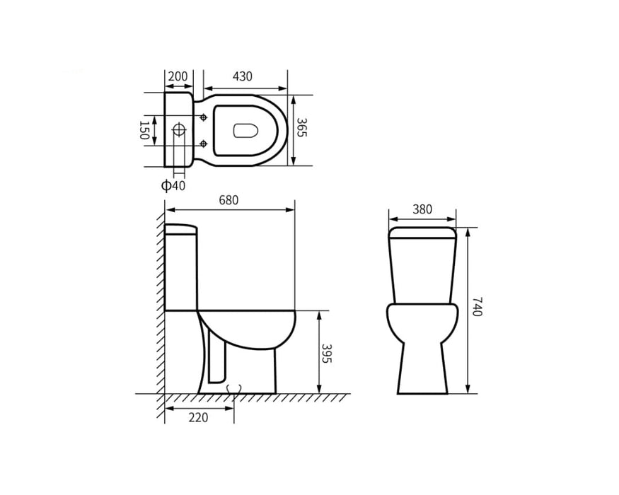 AQUORE 20337 BOLONIA Inodoro Completo Salida Suelo