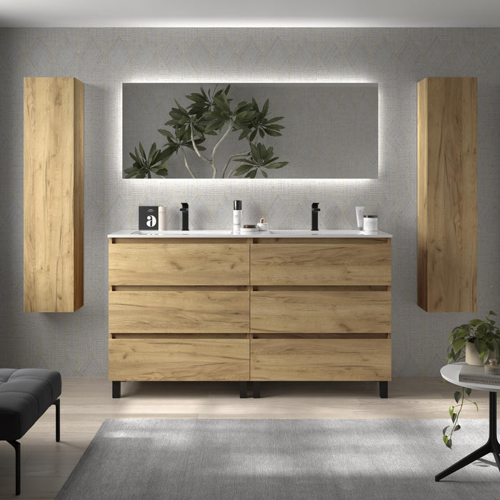 SALGAR BEQUIA Mueble 3C Lavabo Vilna 160 cm Roble