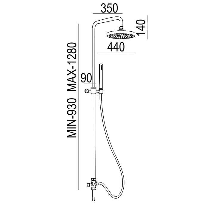 PRESTO 50049400 Columna con rociador pysa Cromo