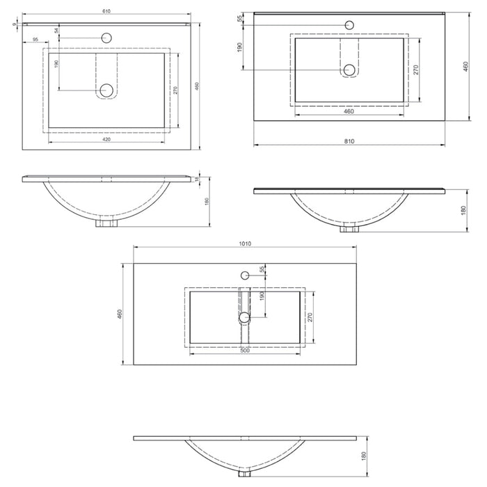 VISOBATH BOX Vanity unit 2 Drawers Color White Ada