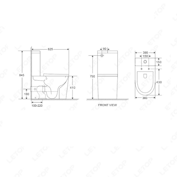 AQUORE 10406 TURÍN Inodoro Rimless Completo Blanco Mate