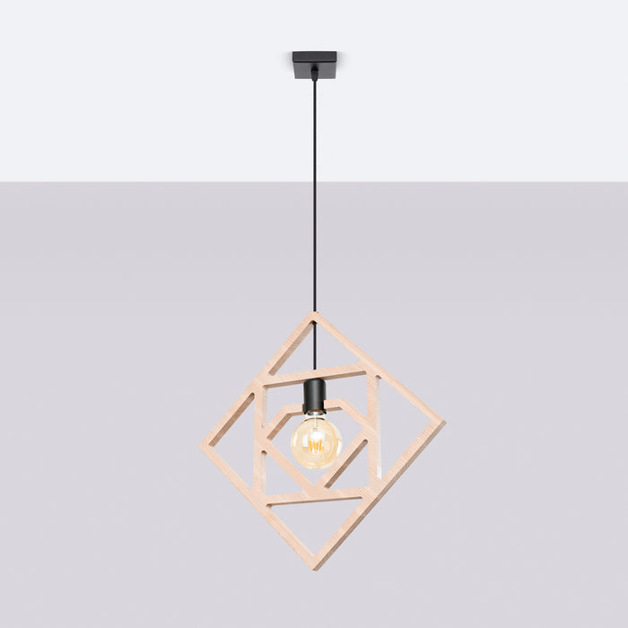 SOLLUX SL.1757 Lámpara colgante CARO madera natural/negro