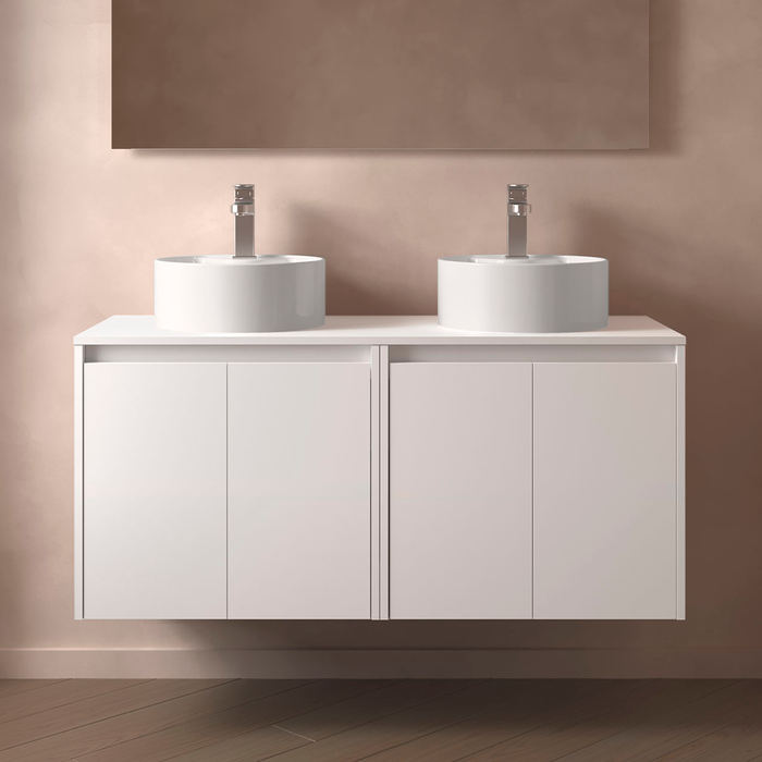SALGAR 105571 NOJA Mueble de Baño con Tapa Encimera 4 Puertas 140 cm Color Blanco Mate