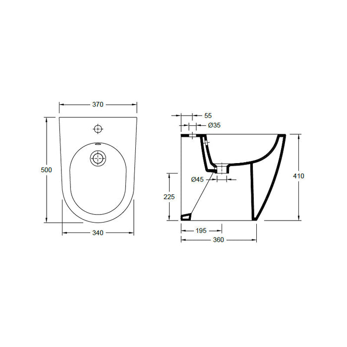 VALADARES 41411002K TWO White Bidet