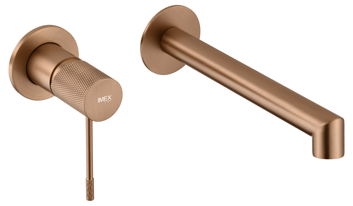 IMEX GLD038/ORC LINE Monomando Empotrado Lavabo Oro Rosa Cepillado