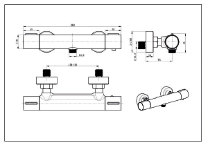 IMEX BTK017-4ECO/NG ECO-KENT Kit Baño/Ducha Termostático Eco Negro Mate