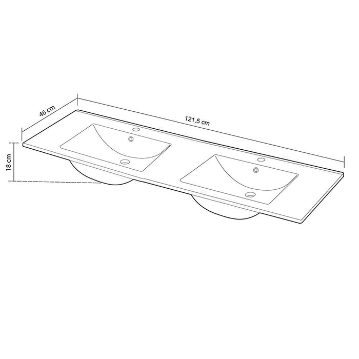 LLAVISAN 509034 Sink To Embed Vanguard 121X46X1.8 White