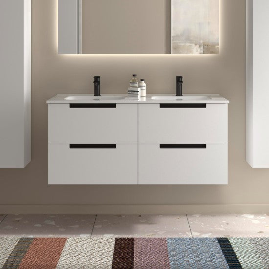 SALGAR 121980 LENI Mueble+Lavabo IBON 2 Senos 120cm Blanco Mate