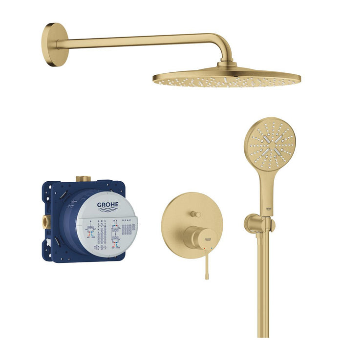 GROHE 25 287 GN0 ESSENCE Conjunto empotrado con ducha mural Rainshower Mono 310 oro cepillado