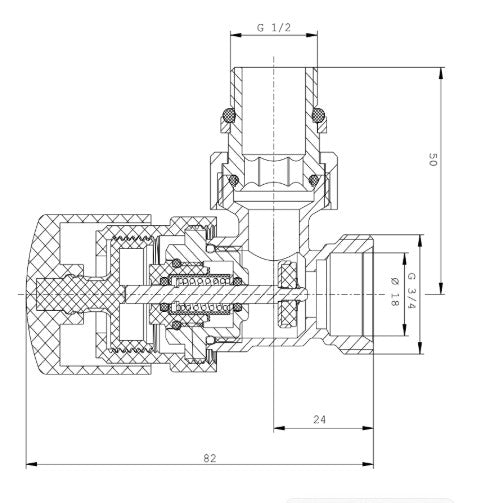LAZZARINI 392121 Juego De Válvulas Termostáticas 3/4" Para Radiadores Color Oro Mate