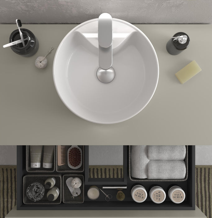 SALGAR 122013 LENI Mueble+Lavabo LISBOA 2 Senos 140cm Gris mate