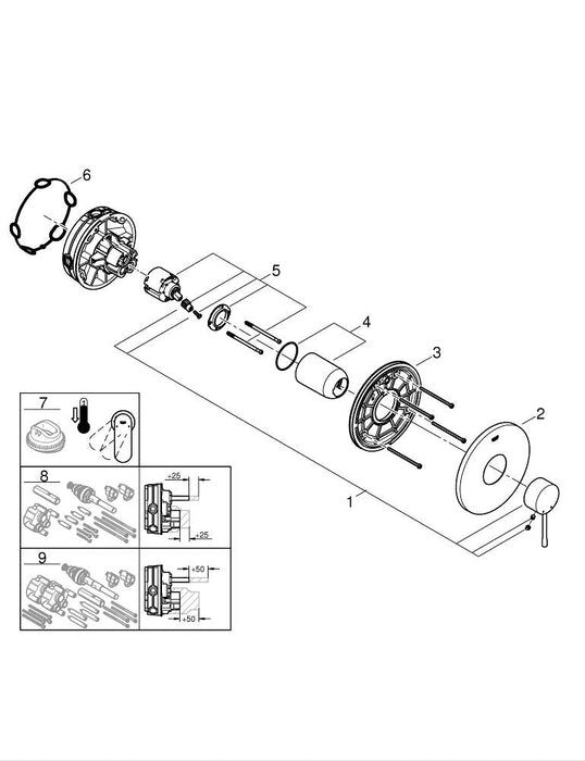 GROHE 25 248 AL1 ESSENCE Monomando para baño ducha 1/2" Montado a suelo grafito cepillado