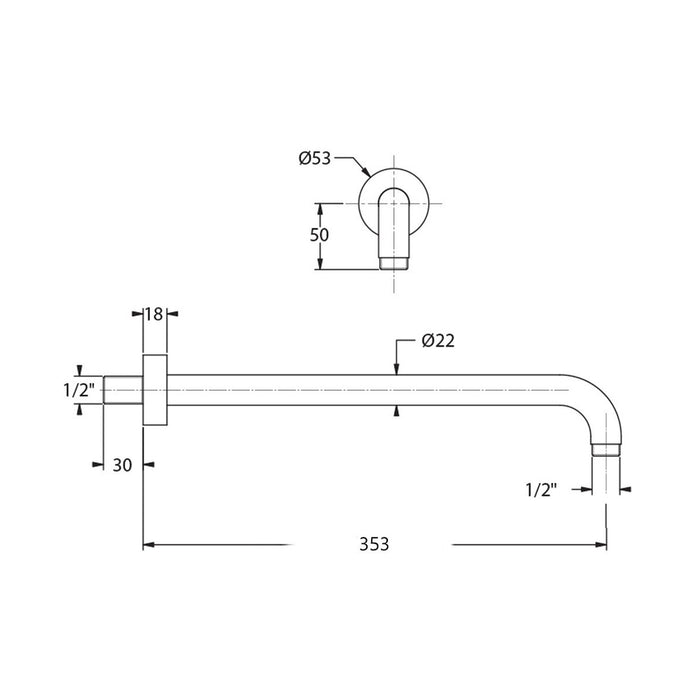 PRESTO 65859 Brazo de ducha nox Inox