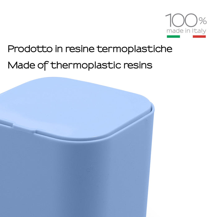 GEDY 63088600300 SEVENTY Desk Wastebasket with Lid Light Blue