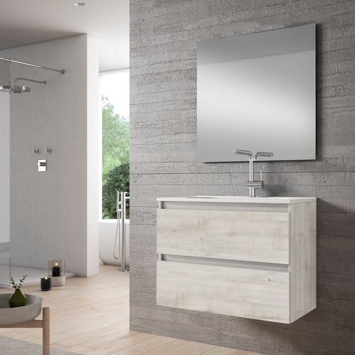 VISOBATH BOX Complete Furniture Set Wall Hung 2 Drawers Birch