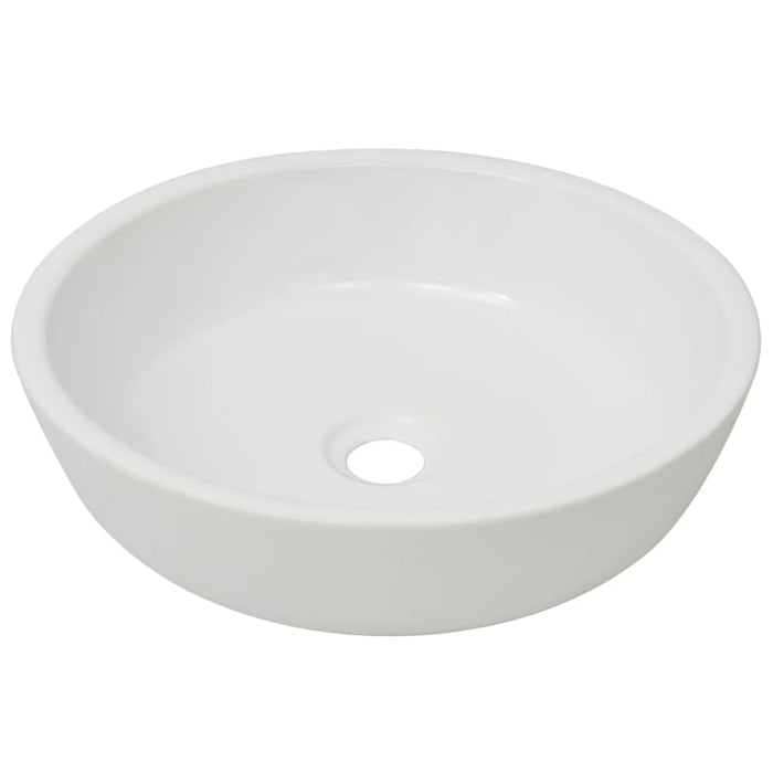 VXL White Ceramic Round Washbasin 42X12 cm