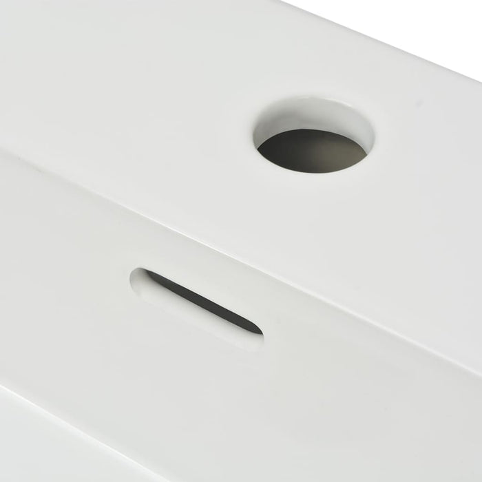 VXL Lavabo Con Orificio Para Grifo Cerámica 76X42,5X14,5 cm Blanco