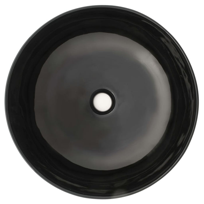 VXL Black Ceramic Round Basin 41.5X13.5 cm