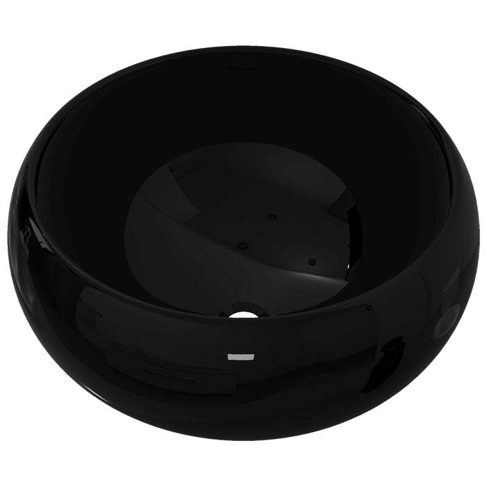 VXL Black Ceramic Round Washbasin 40X15 cm