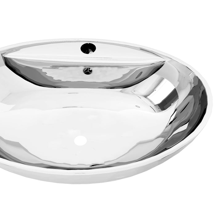 VXL Washbasin With Overflow 58.5X39X21 cm Ceramic Silver