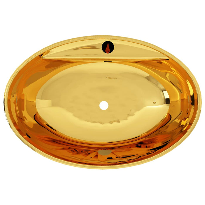 VXL Washbasin With Overflow 58.5X39X21 cm Ceramic Golden