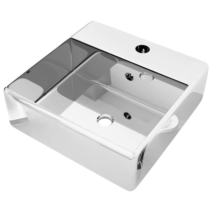VXL Washbasin With Overflow 41X41X15 cm Ceramic Silver