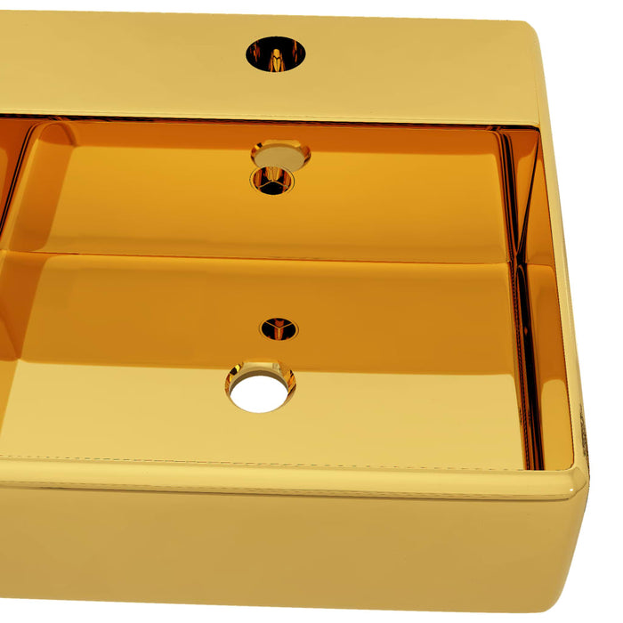 VXL Washbasin With Overflow 41X41X15 cm Ceramic Golden