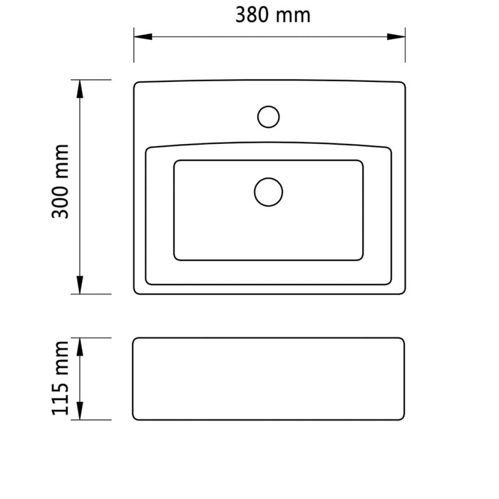 VXL Lavabo Con Orificio Para Grifo 38X30X11,5 cm Cerámica Plateado