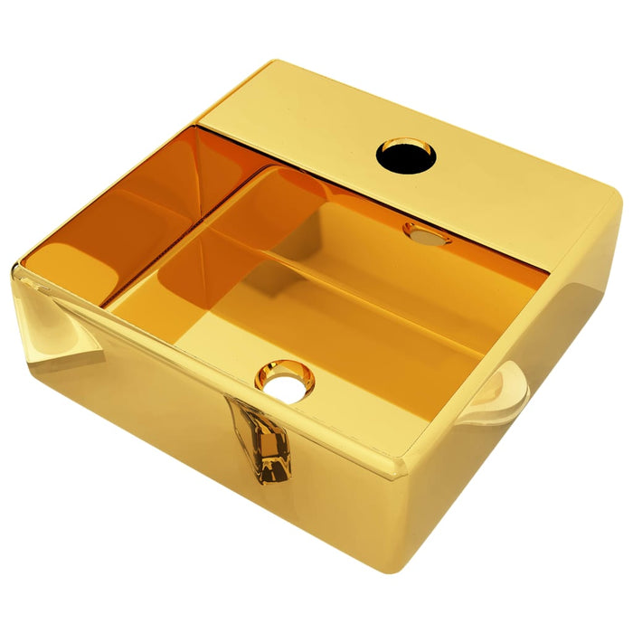 VXL Washbasin With Tap Hole 38X30X11.5 cm Ceramic Golden