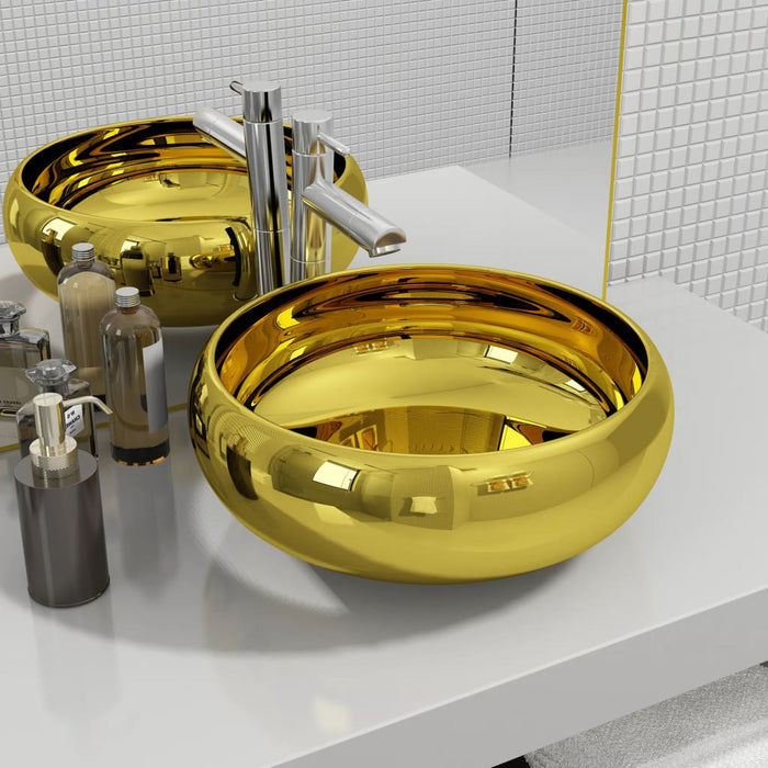 VXL Washbasin 40X15 cm Ceramic Golden