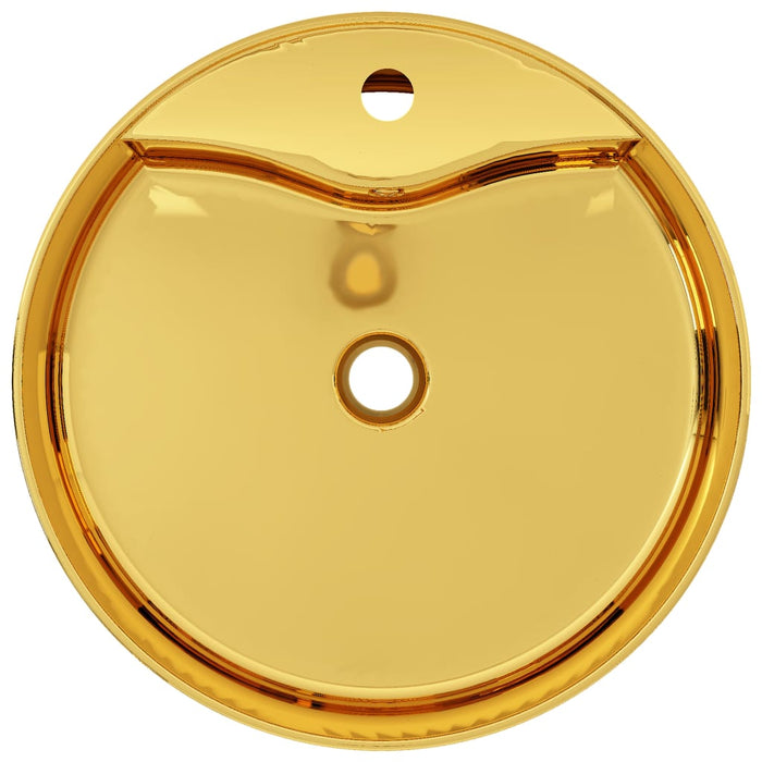 VXL Washbasin With Overflow 46.5X15.5 cm Ceramic Golden
