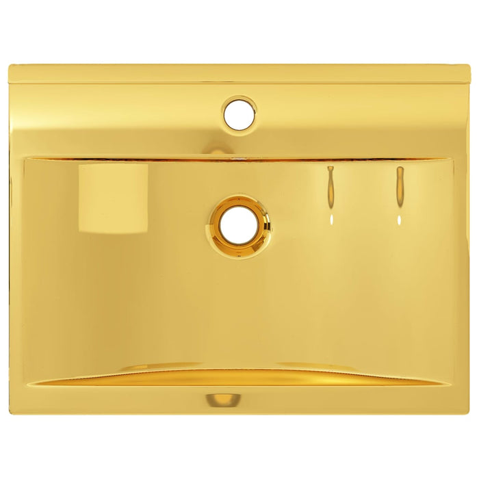 VXL Washbasin With Overflow 60X46X16 cm Ceramic Golden