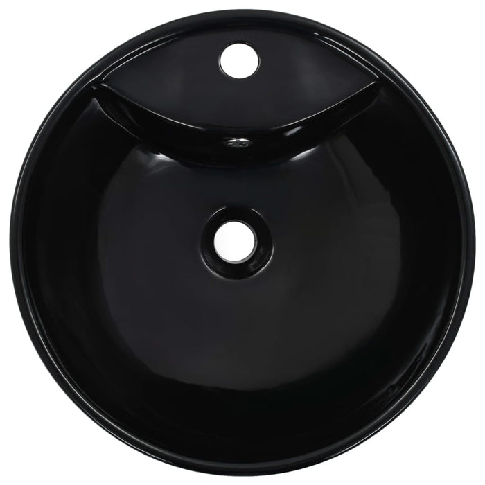 VXL Washbasin With Overflow 46.5X18 cm Ceramic Black