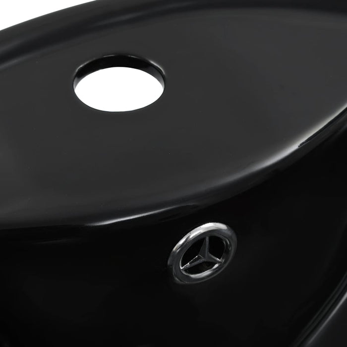 VXL Washbasin With Overflow 46.5X18 cm Ceramic Black
