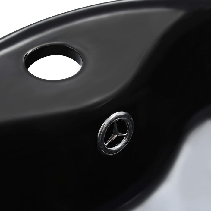 VXL Washbasin With Overflow 36X13 cm Ceramic Black
