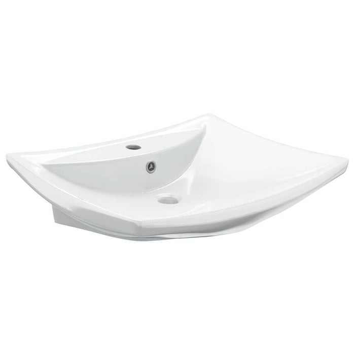 VXL Rectangular Ceramic Washbasin with Tap Hole and Drain