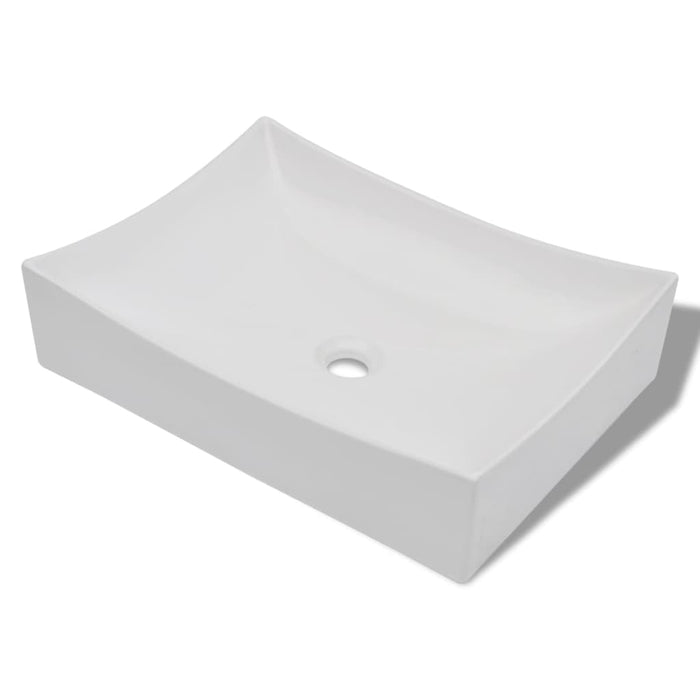 VXL Art White Porcelain Ceramic Washbasin with Gloss