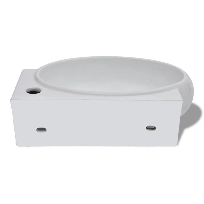 VXL Washbasin with Faucet Hole and Overflow White Ceramic