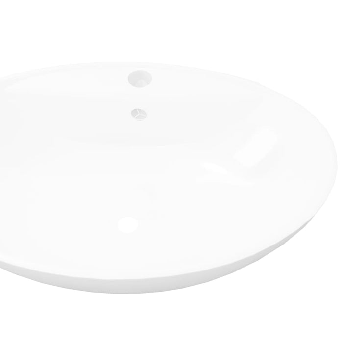 VXL Oval Ceramic Washbasin with Tap Hole and Overflow