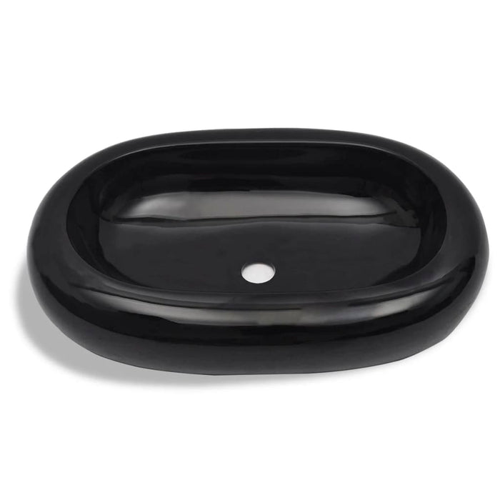 VXL Oval Black Ceramic Washbasin