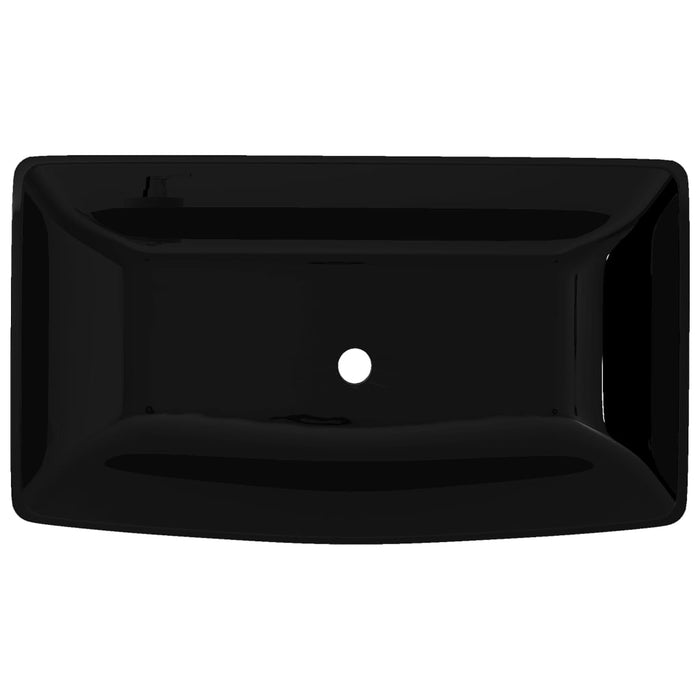 VXL Rectangular Black Ceramic Washbasin