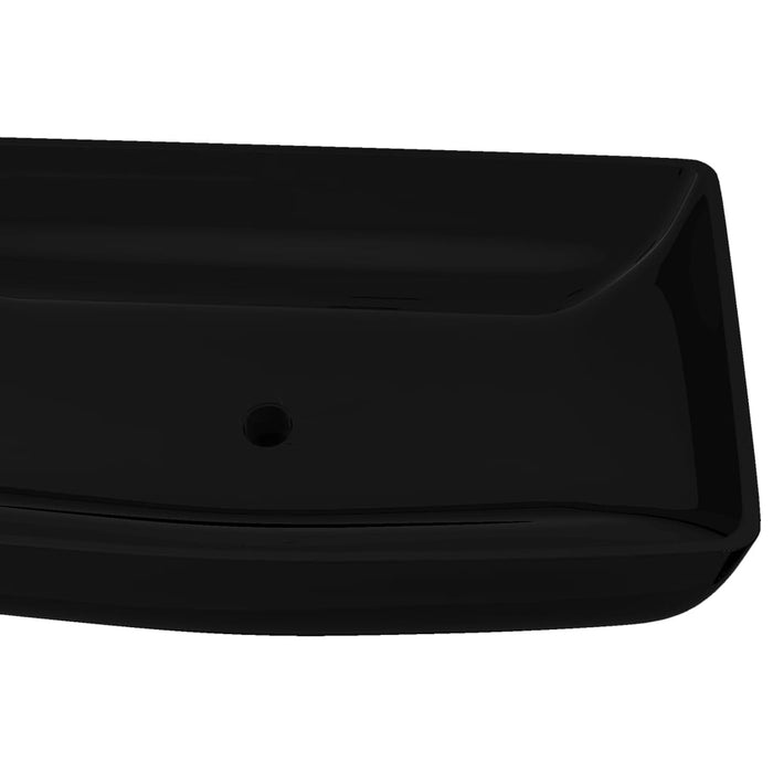 VXL Rectangular Black Ceramic Washbasin